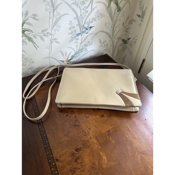 Cawela Cream Shoulder Bag crossbody Small 8.5x6x1” Made In Italy - Picture 1 of 11